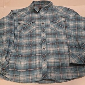Patagonia Men’s Western Plaid Pearl Snap Front Shirt Long Sleeve Hemp Blend XL